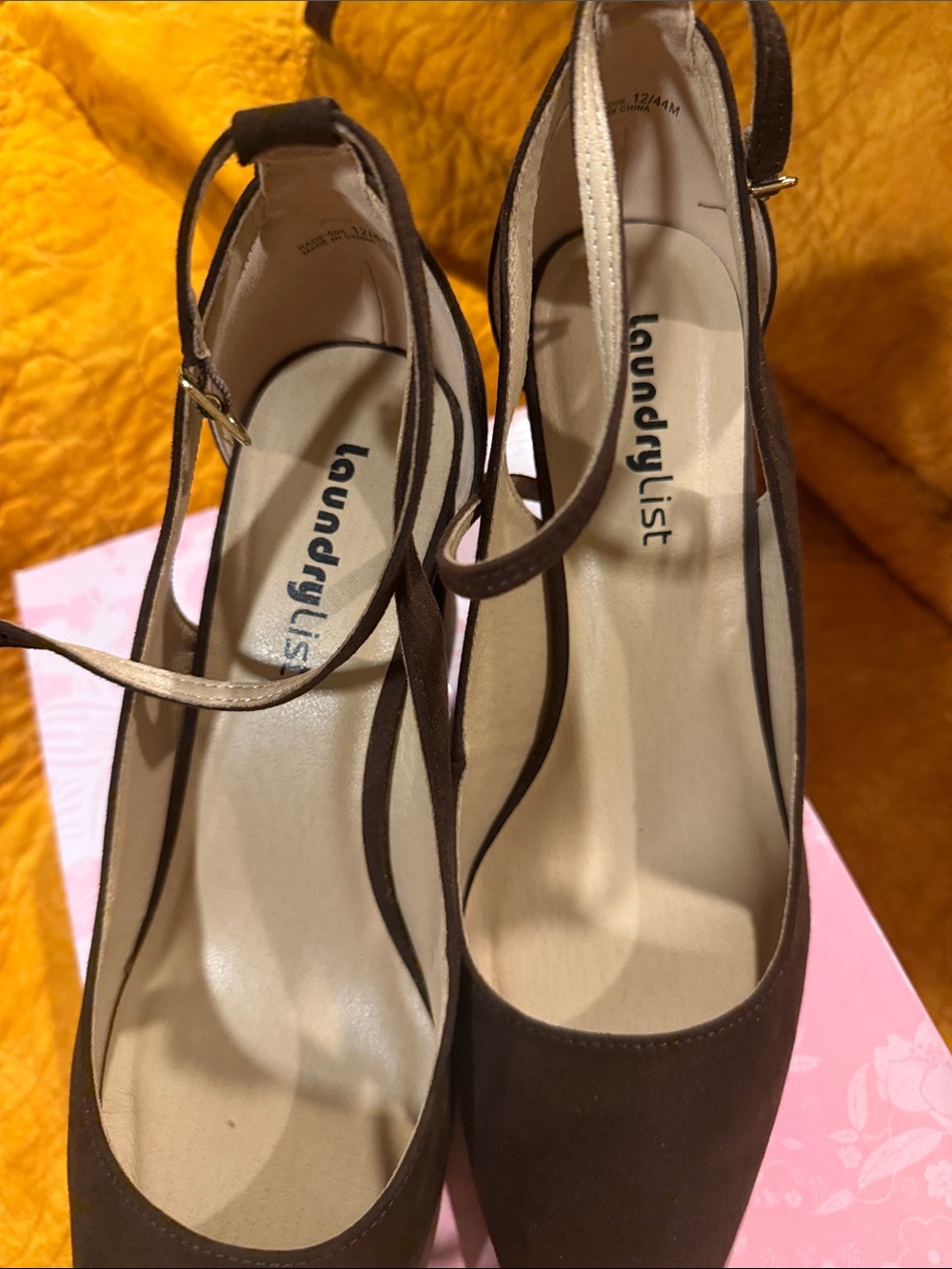 Laundry By Shelli Segal Brown Suede Ankle-Strap Pumps